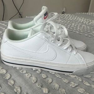 Nike Kids White Sneakers with Black Trim